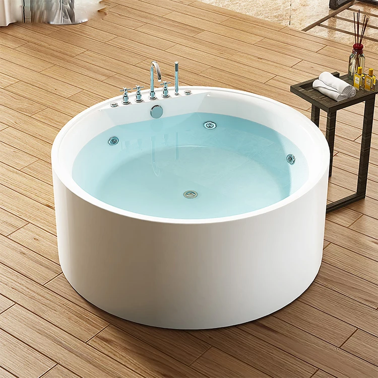 round soaking bathtub 180 x 180 double freestanding yacuzzi spa hot tub hydrotherapy massage bath with bathtub accessories