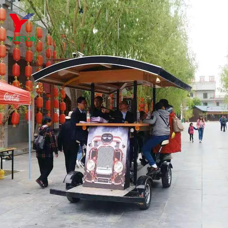 Mobile Sightseeing Bar Trailers Truck Carts Customized Cycling Electric Cart  Stand Beer Coffee Bike