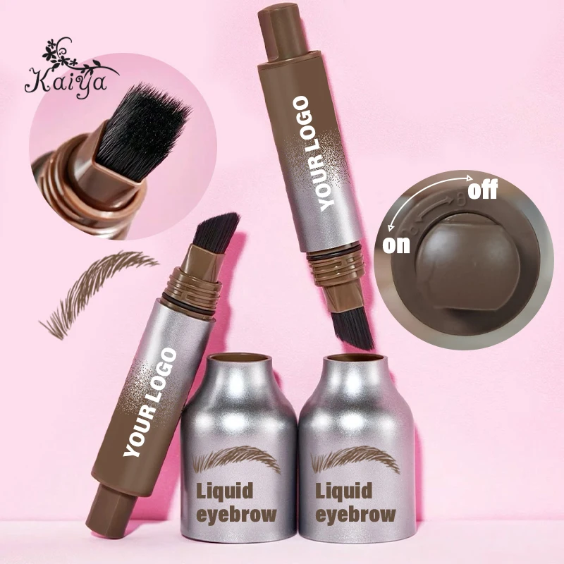 NEW Click Angled Brush Dip Brow Gel Easy Color Long Lasting Quick Drying Natural Hair-Like Strokes Makeup Liquid Eyebrow Pen