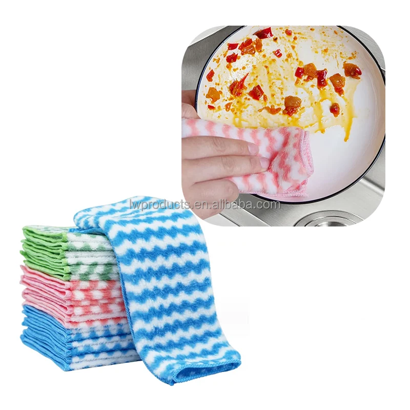 Cleaning Products Dishwashing Rag Kitchen Towels Microfiber Absorbent Cleaning Dish Cloth Absorbent Cloth Kitchen