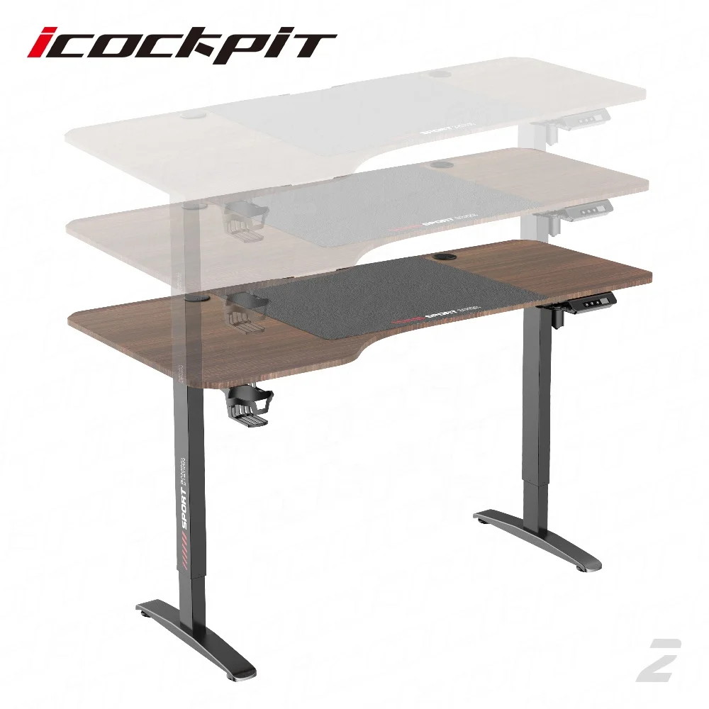 
icockpit Modern Design Lifting Table Computer Sit Stand Desk Height Adjustable Ergonomic Laptop Table Adjustable Desk Electric 