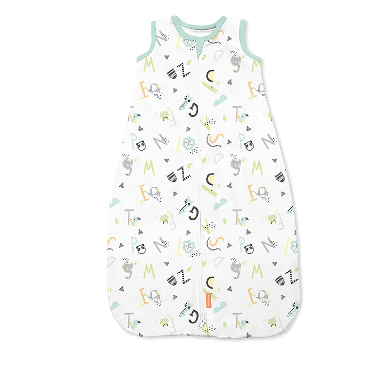 Wholesale Super Soft Baby Sleep Sack Organic Cotton Full Printed Sleeveless Wearable Blanket Vest Custom Baby Sleeping Bag