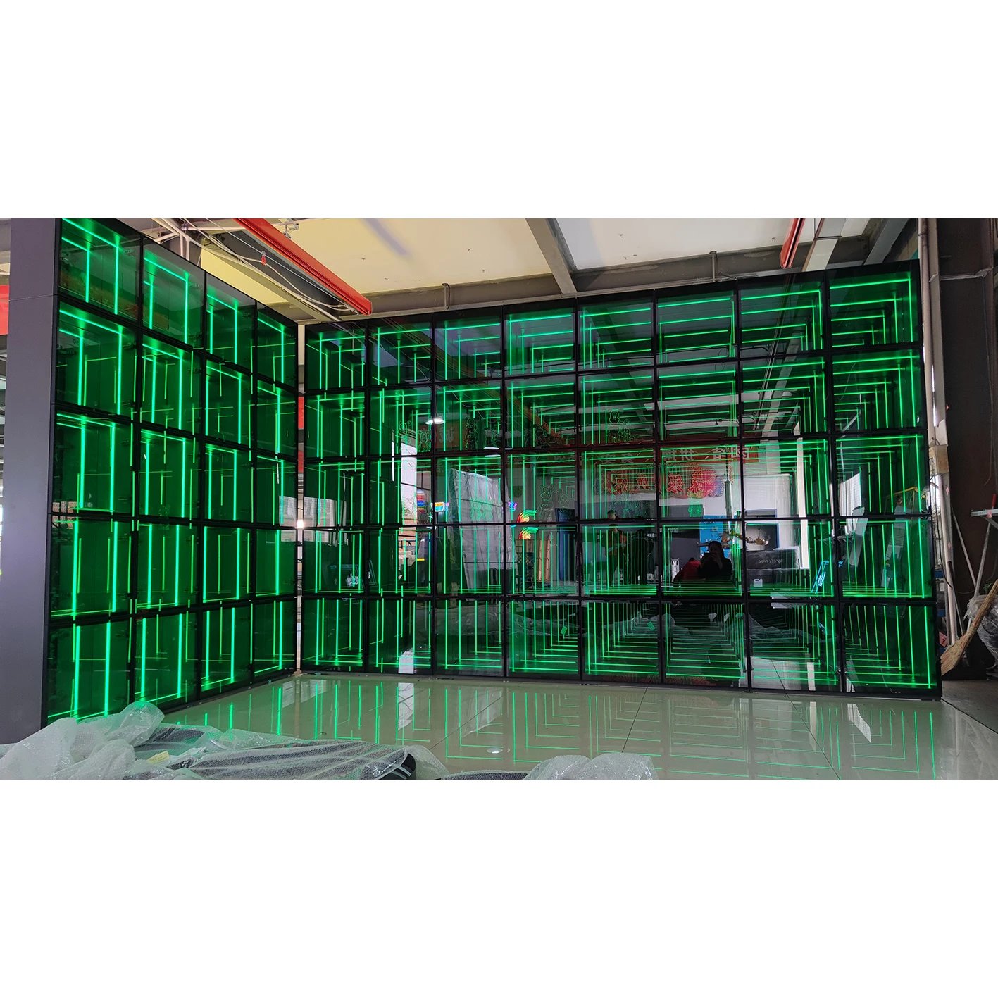 Wired DMX Infinity LED Dance Floor Illuminated Neon Mirror Wall Background Light for Stage Party KTV