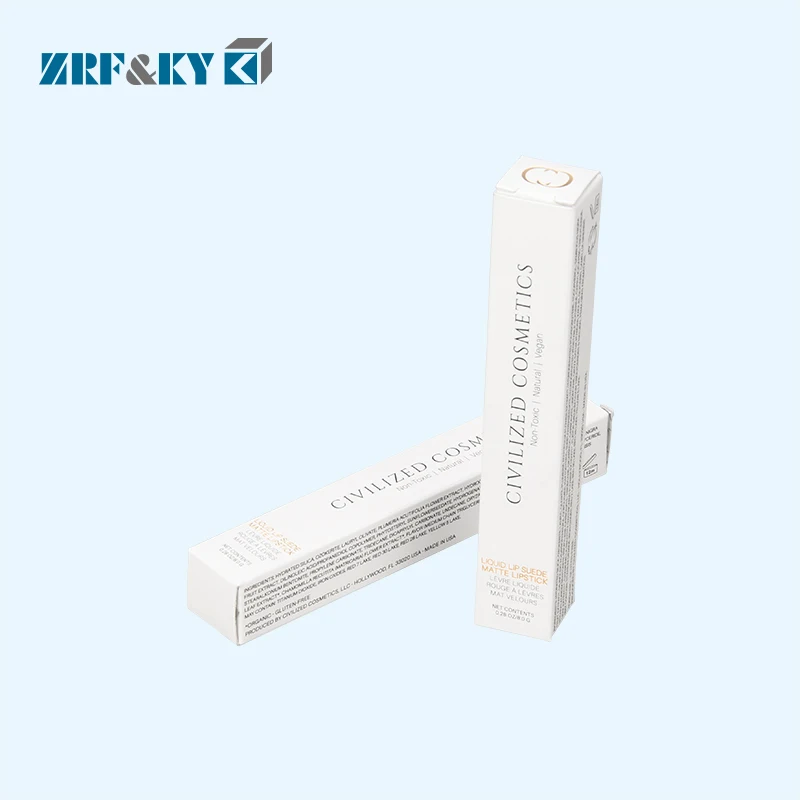 Customized White Lipstick Tube Storage Paper Cosmetics Gift Lip Kit Packaging Lip Balm Box With Logo Printing