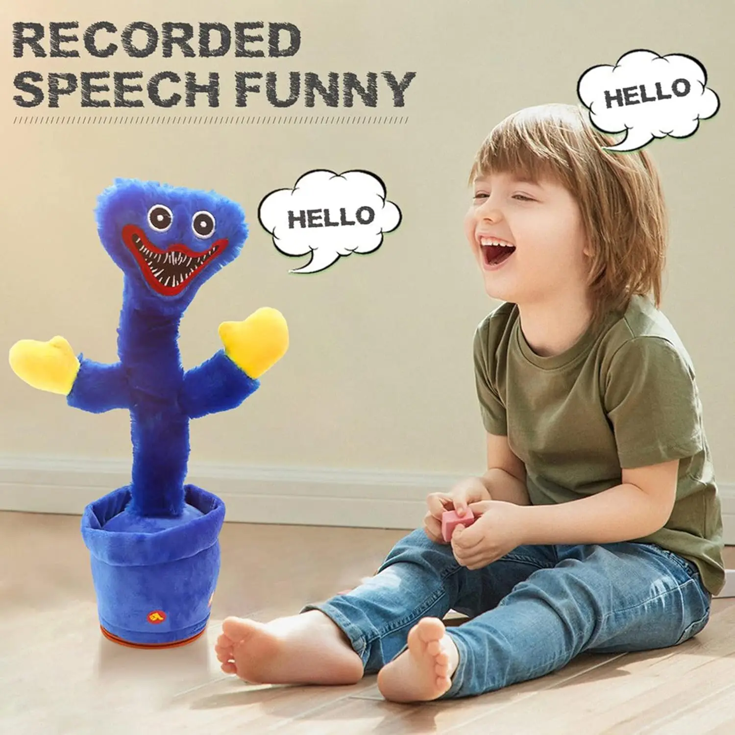 Dancing and Singing Cactus Electric Electronic Talking Toy Song Speaker Stuffed Plush Toys for Baby Adult with Volume controlled