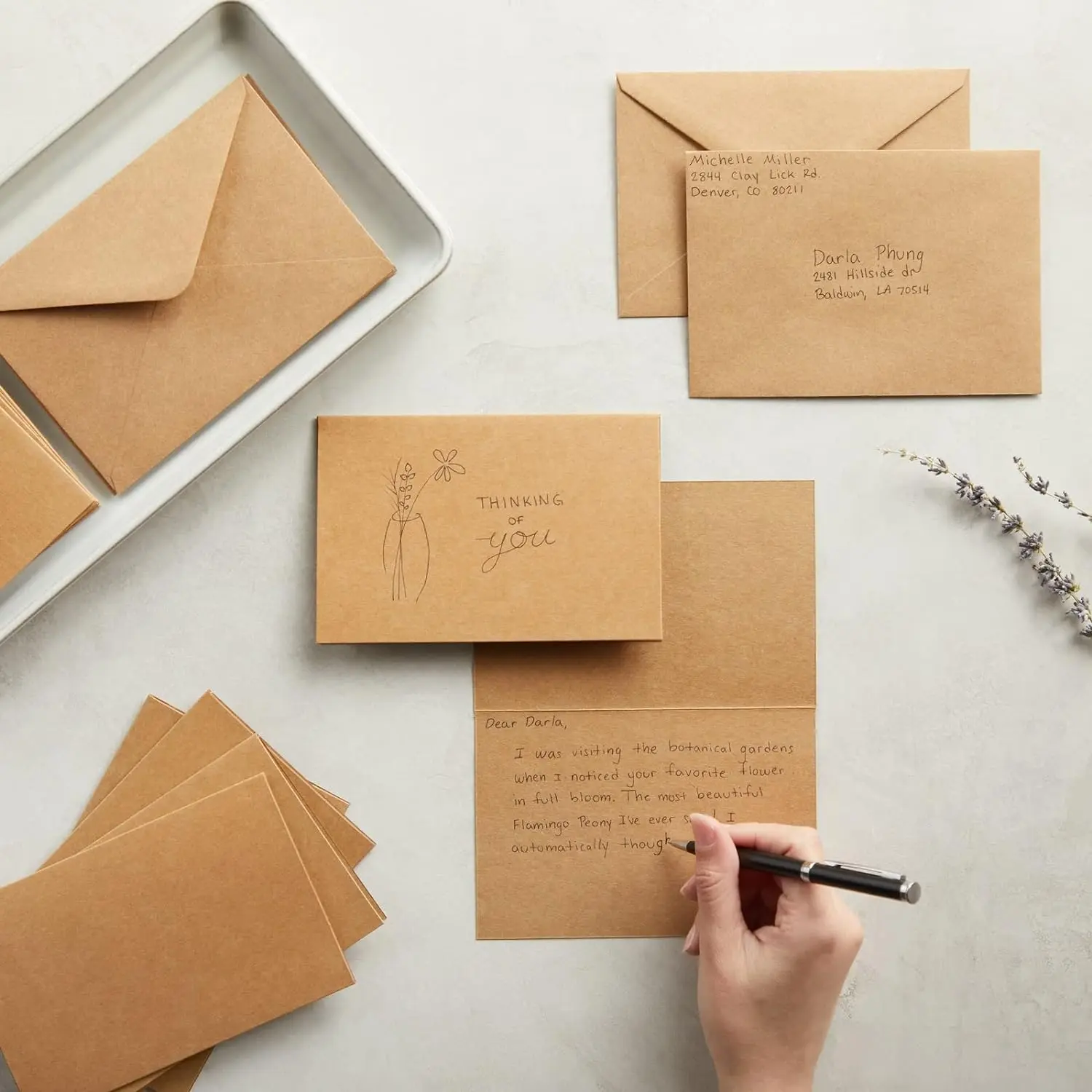 100 Pack Blank Cards and Envelopes 4x6, Bulk Kraft Paper Greeting Cards for DIY Card Making, Wedding, Birthday, All Occasions