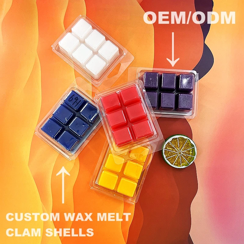 Customized  Caja De Blister  6 12 Cavity Wax Melt Box Packaging Tray Container Wax Melt Packaging Box With Hanger