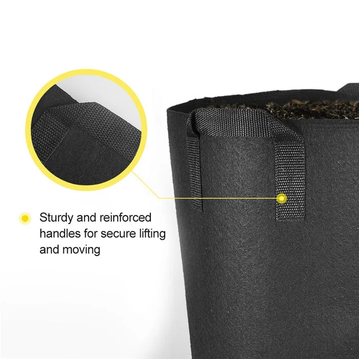 4- 10 Gallon Non Woven Grow Bags Felt Grow bag for Potato/Plant Container/Aeration Fabric Pots With Handles