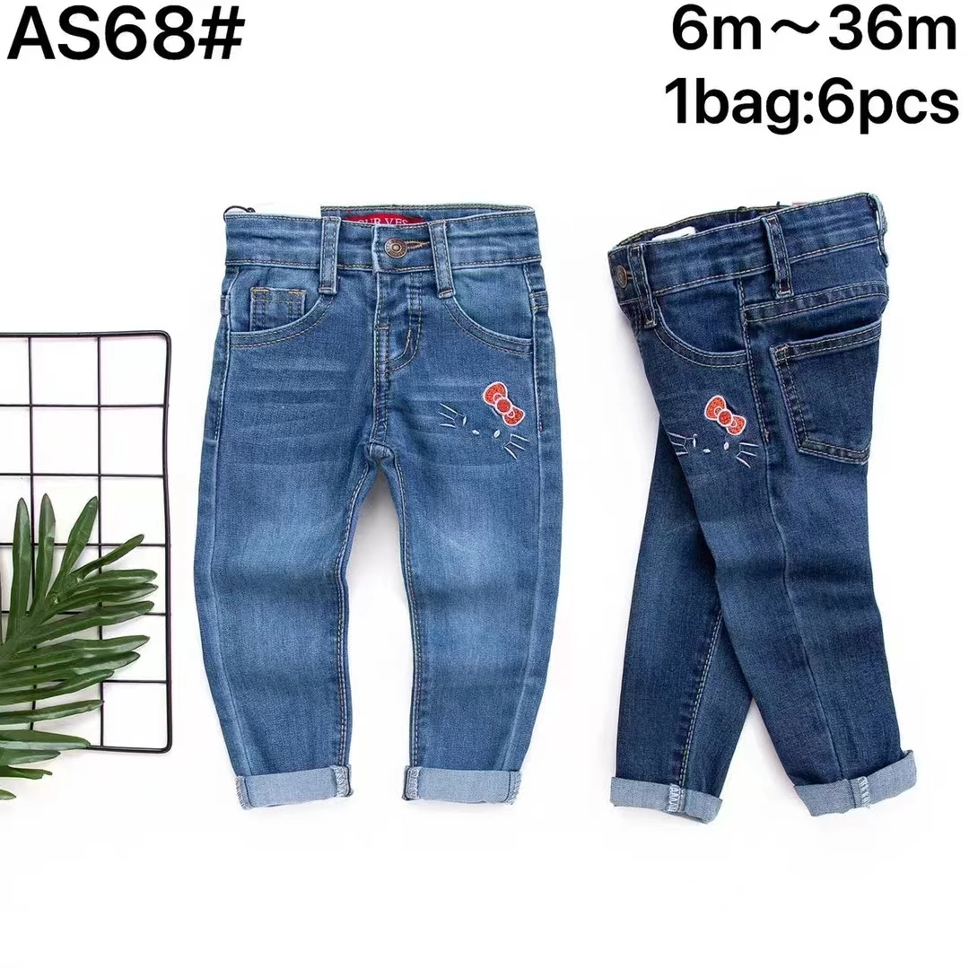 High Quality Baby Girls Denim Jeans Pants Toddler Girls Pants Lovely Denim Trouser For 6 Month to 3 Years Girls