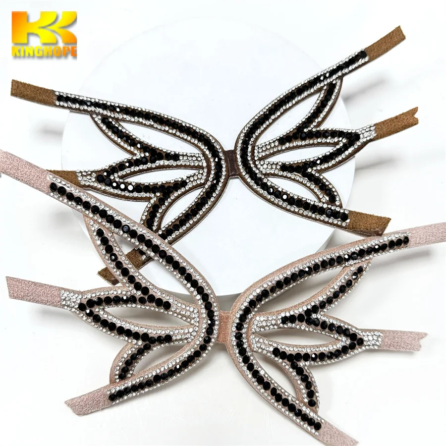 New lady sandals shoe uppers rhinestone diamond shoe accessories sandal upper for sales