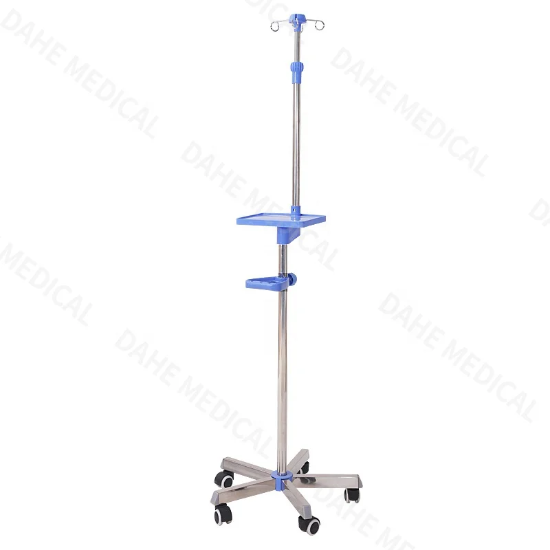 low price Medical aluminum Adjustable Iv Pole Stand Infusion pump Stand