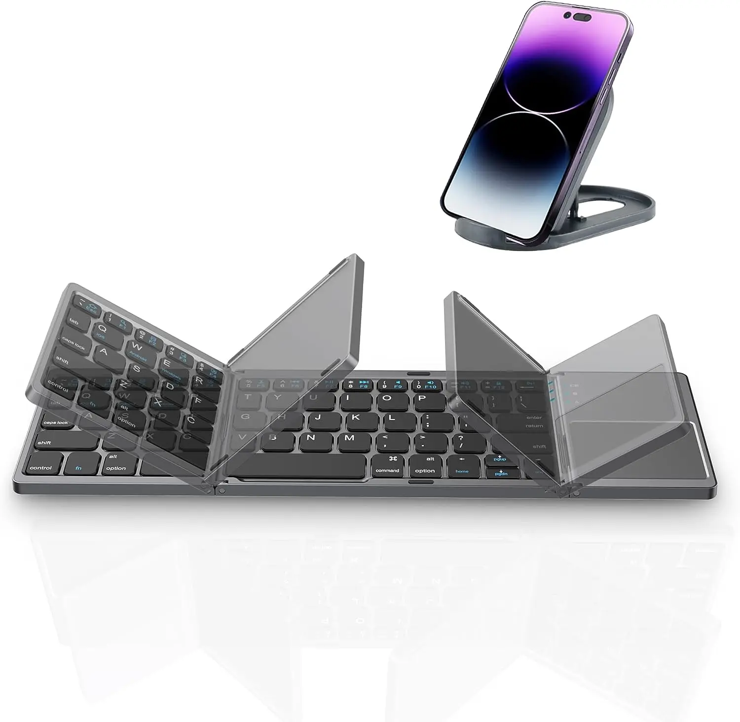 multi-device ultra slim touchpad portable foldable mini bt bluetooths wireless keyboard folding computer keyboard