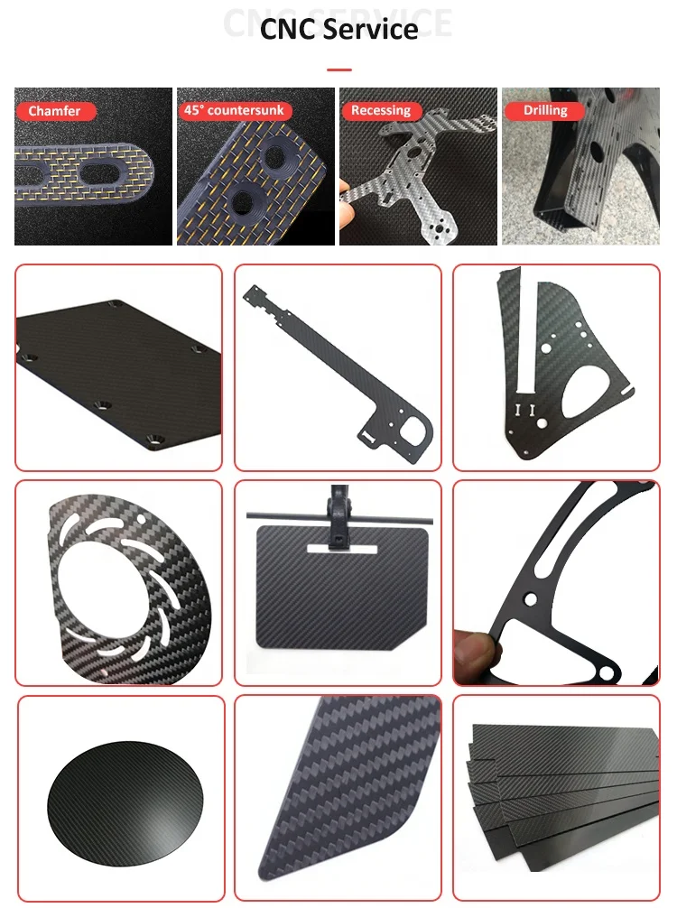 Factory 2mm 4mm 10mm CNC carbon fiber sheets 100% carbon fiber sheets