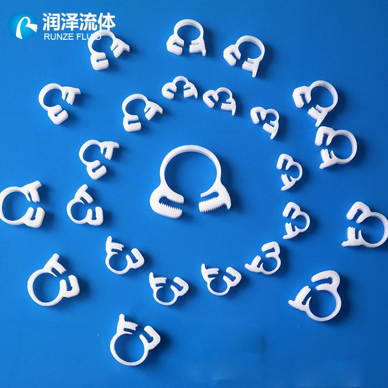 Double Toothed Jaw Ratchet Type Plastic Tubing Hose Clamp