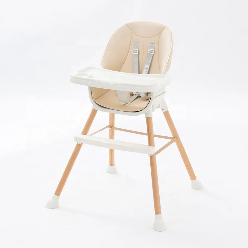 Multifunctionial Portable 5 In 1 Detachable Wooden Bar High Dining High Chair For Babies