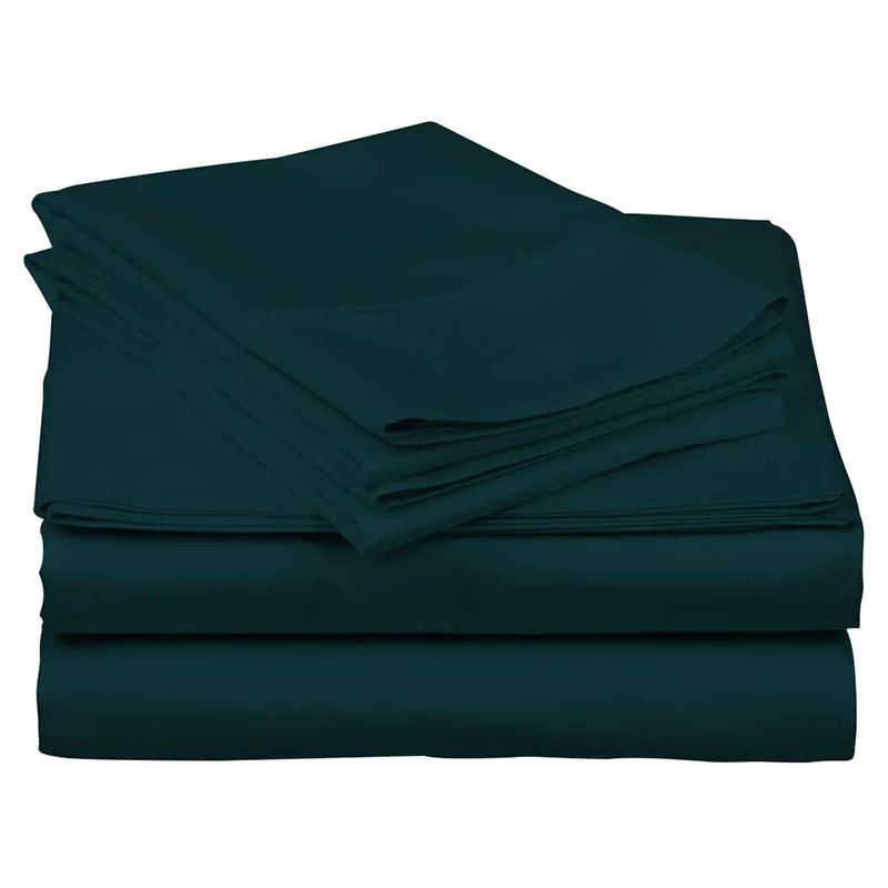 White Waterproof Polyester Soft Brushed Microfiber Fabric linens 4pcs Per Set 90gsm Bedsheets Bedding Set