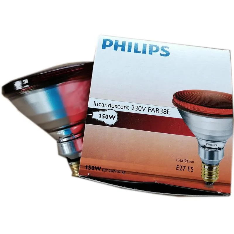 Philips PAR38 IR 150W 230V E27 Infrared Light Bulb Red 1CT/12 High Performance IR Lights