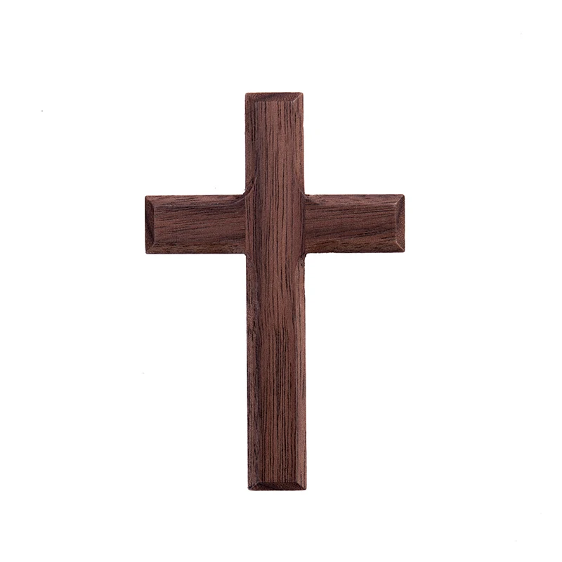 Wholesale Custom Christ Wall decoration Hand Held Small Walnut  Wooden Crosses