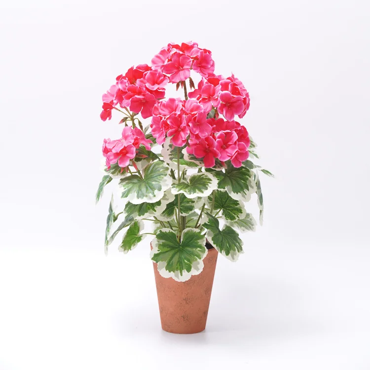 Hot selling Geranium 9 Bush christmas flowers artificial wall backdrop artificial flowers decor