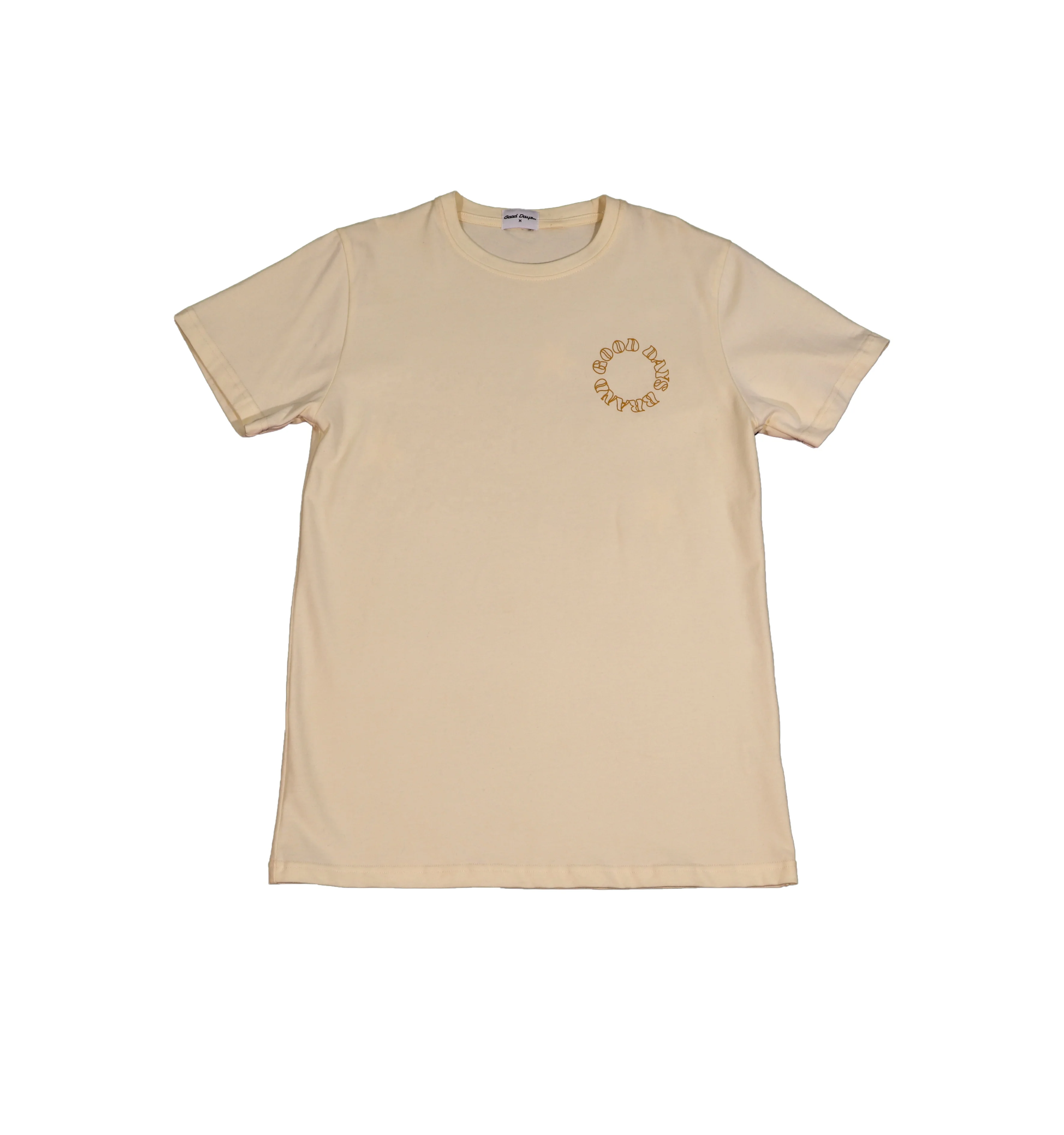 Custom Letters Classic 100% Cotton O Neck 3D Puff Print T Shirt Creamcolor Beige Oversize Foam Print T Shirts For Men