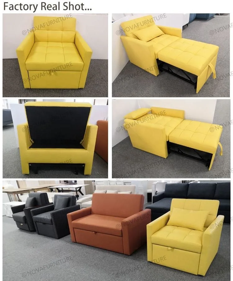 NOVA Modern Divan Sofa Come Bed For Living Room Sofa With Storage Lounger Recliner Couch 2-in-1 Single Sofa Bed Sleeper Chair