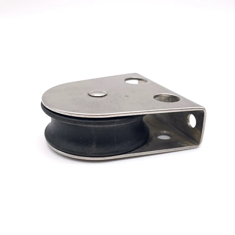 Marine Boat Fittings 40mm Stainless Steel 316 Single Nylon Sheave Wire Rope Hoisting Pulley