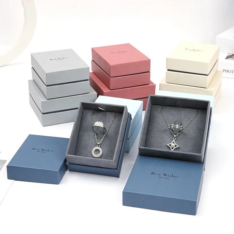 Creative New Fashionable Simple Ring Necklace Earnail Bracelet Double Cover Jewelry Packaging Gift Box