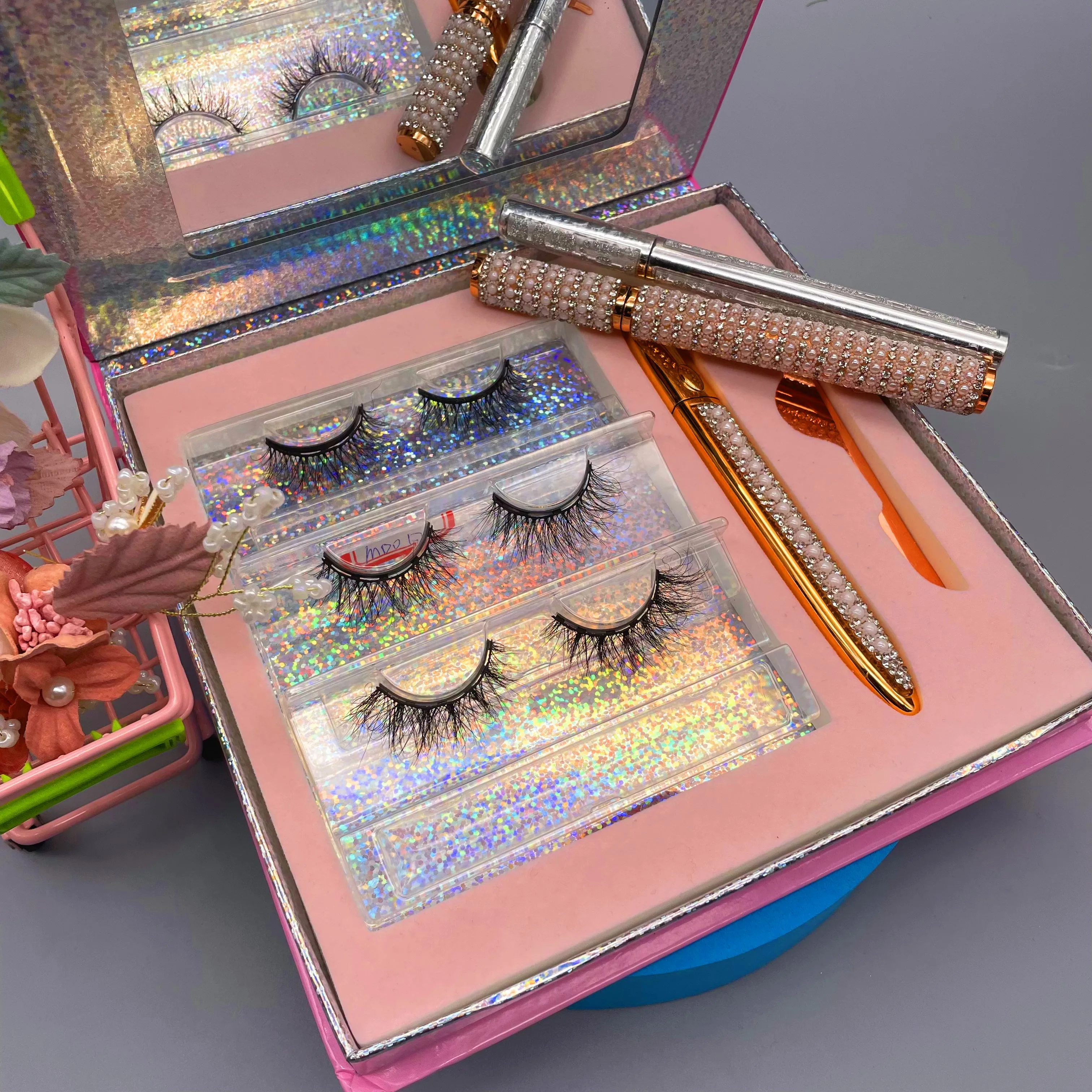 2023 custom logo vegan false Lash kit faux magnetic cils magnetic russian eyelashes set d curl russian magnetic eyelashes
