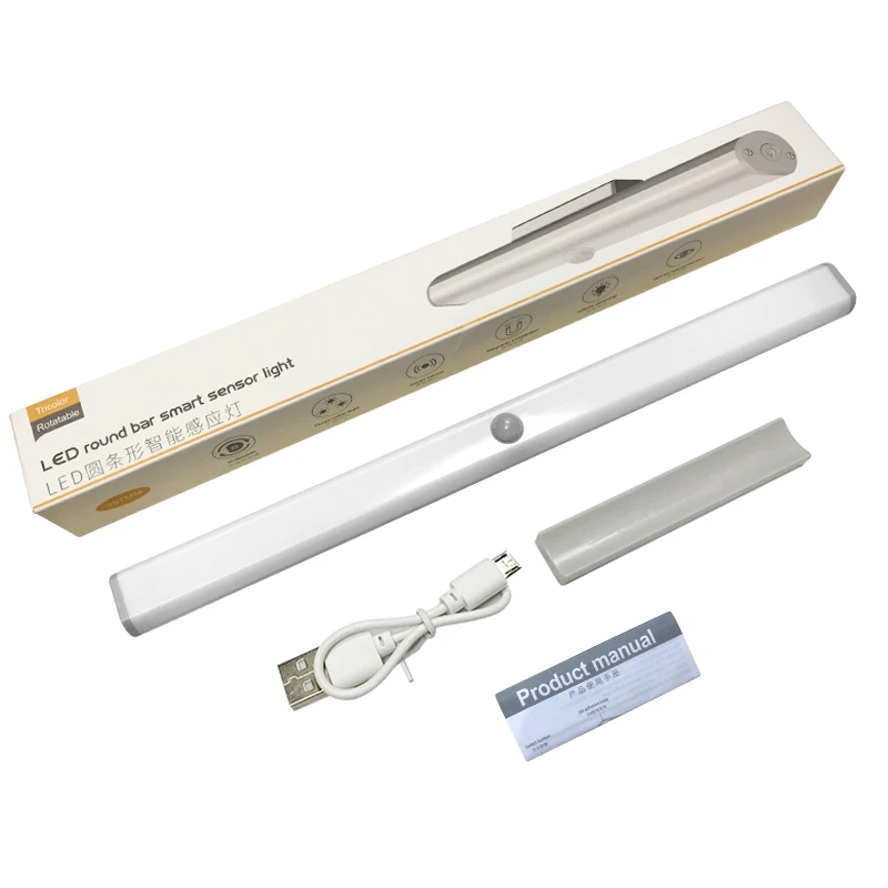 Closet Cabinet Light Led Wireless Battery Smart Body Motion Sensor Led for Kitchen Counter Clear Luminous USB Auto