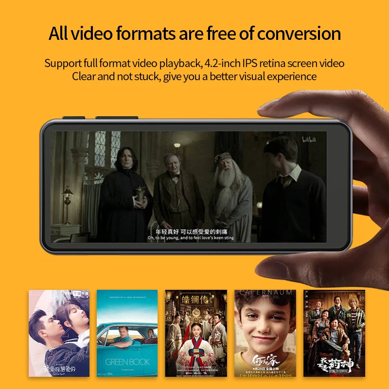 long standby 4.2' IPS mp3 mp4 mp5 player with camera 1+16G Portable Walkman with FM Radio Recording BT Music Player