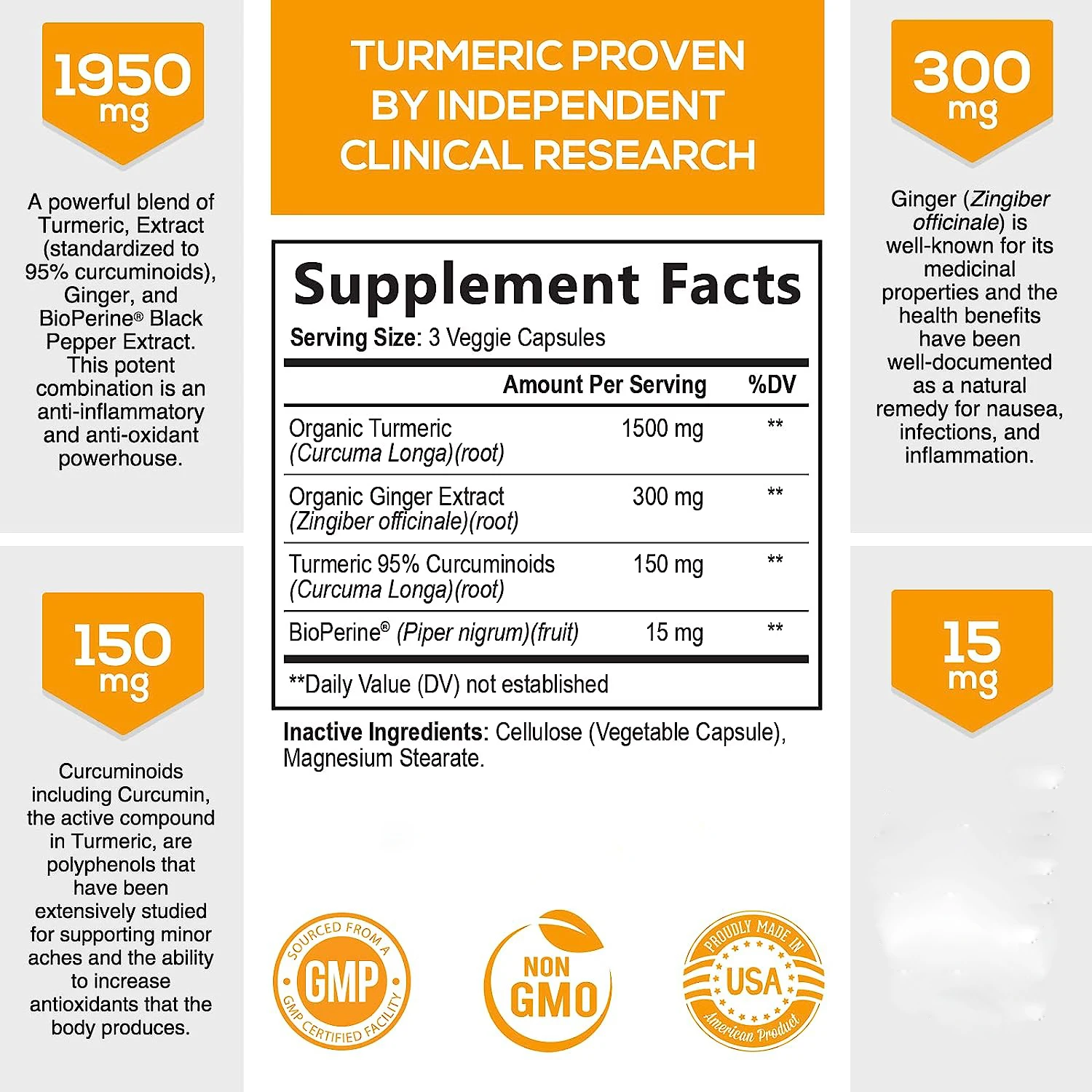 High Quality supplement turmeric root extract curcumin 95% kosher certificate turmeric 95% 500mg curcumin capsule