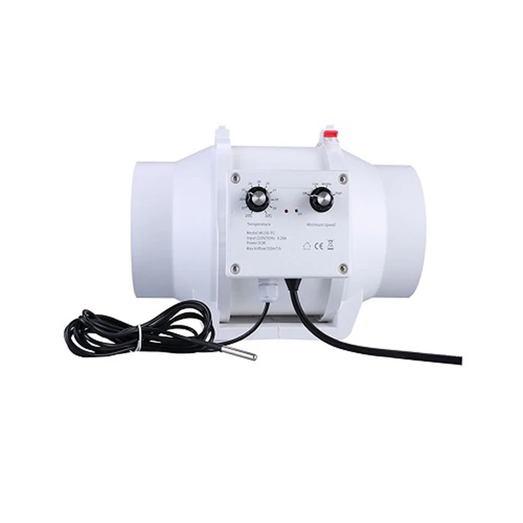 
Speed Controller with Temperature Sensor for 4 6 8 10 Inch Duct Fans 