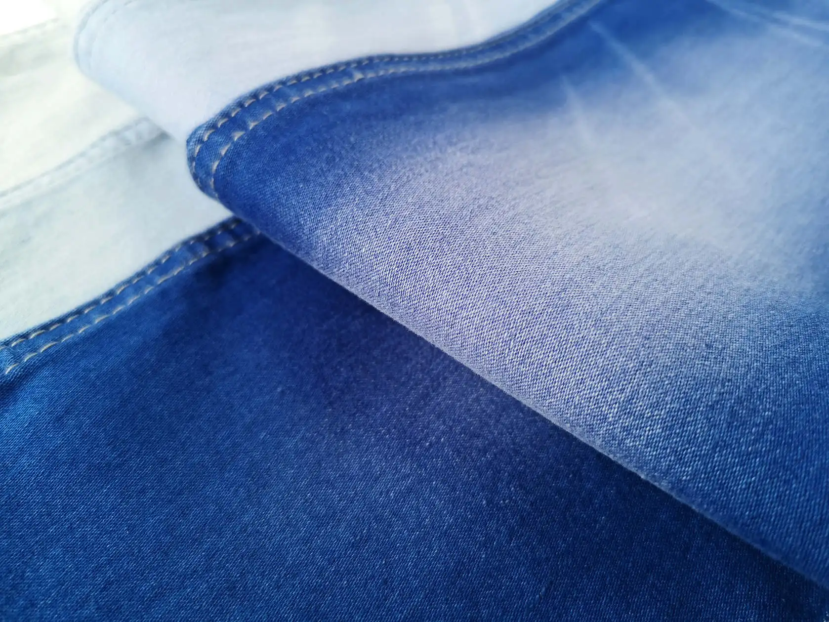 227 Satin cotton polyester spandex young ladies sexy light weight color denim ripped skinny jeans fabric