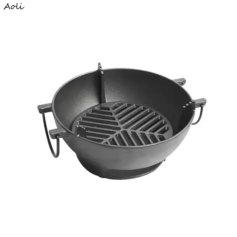 Non Stick Charcoal Barbecue Grill For Outdoor Camping Portable Bbq Stove Cast Iron Charcoal Stove Barbecue Grill Stove BBQ Grill