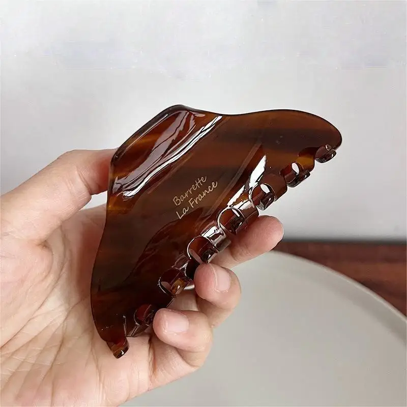 Original Ins Wind Acetate Flower-Shaped Hairpin Elegant Spring-Summer Back Head Bun Ladies Girls Shark Clip Hair Fashion Style