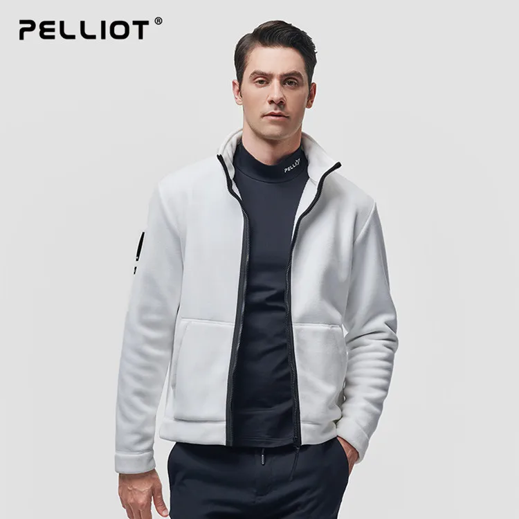 customized autumn outdoor hiking wear keep warm stand collar breathable light weight polar fleece jacket