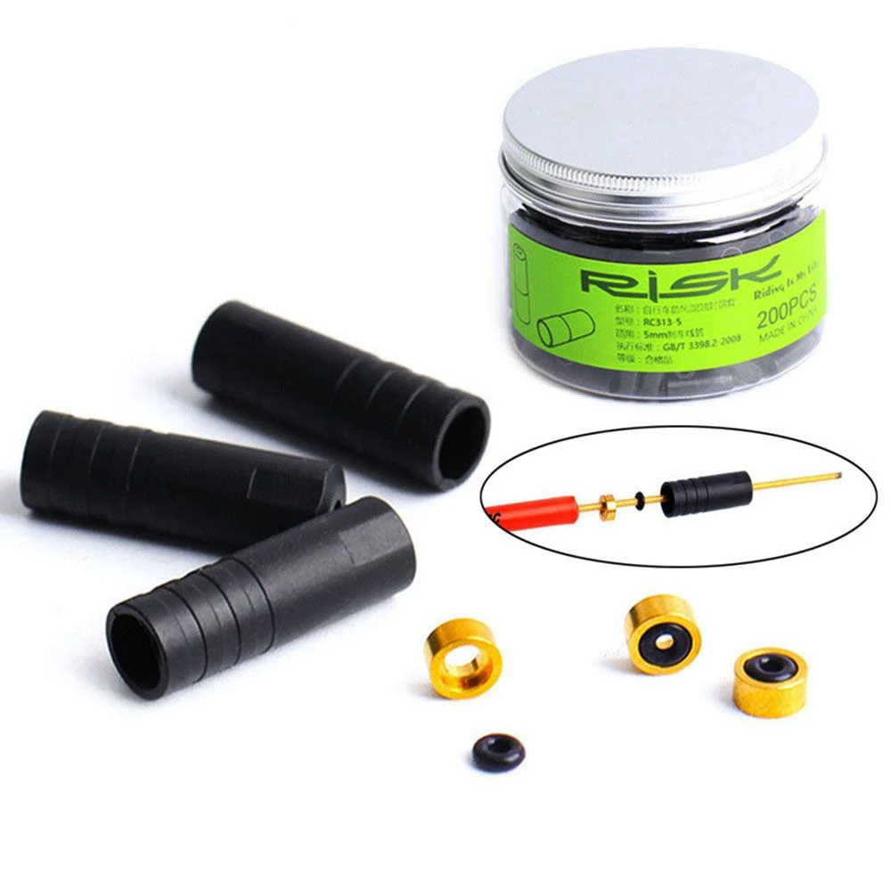 Bike Shift Cable Ferrules Housing End Cad Plastic, Bicycle 5mm Brake 4mm Shifter Cable End Cap Crimp