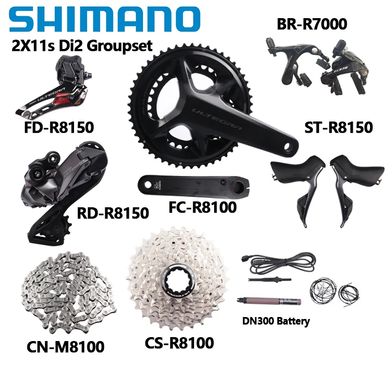 Shimano ULTEGRA Di2 2x12s R8150 Set R7000 Brake Caliper 12Speed R8100 Crankset Cassette R8150 Derailleur For Road Bike Set