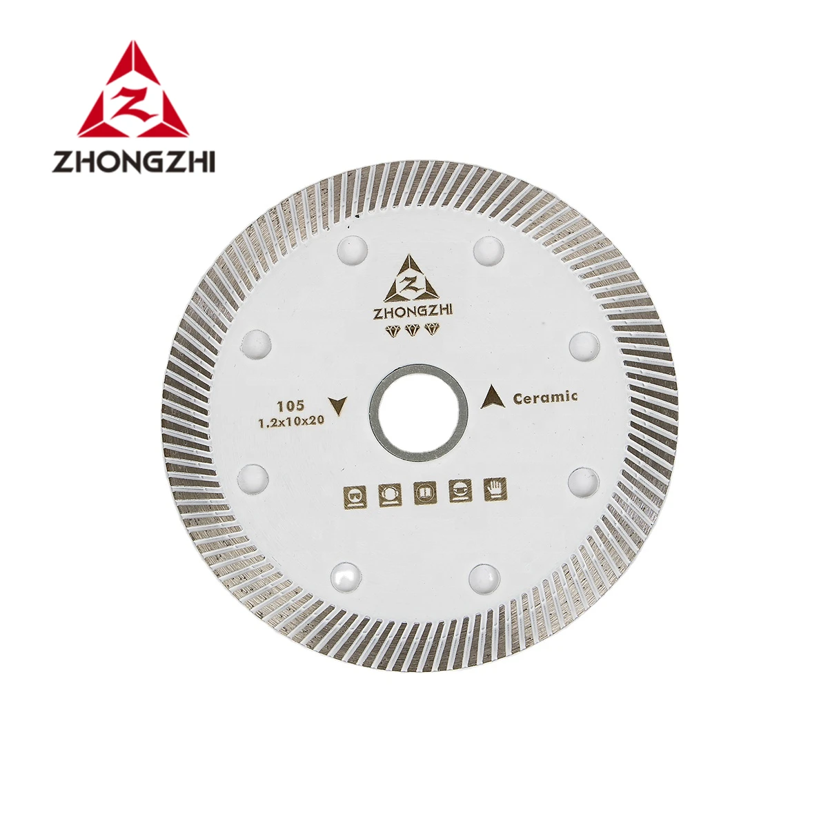 Супертонкое лезвие Turbo Rim Алмазное пилы Zhongzhi для резки плитки