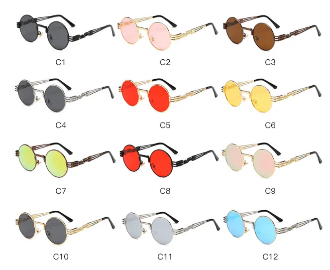 2022 8010 classic punk steam round fashion sunglasses USA sunshades sun glasses