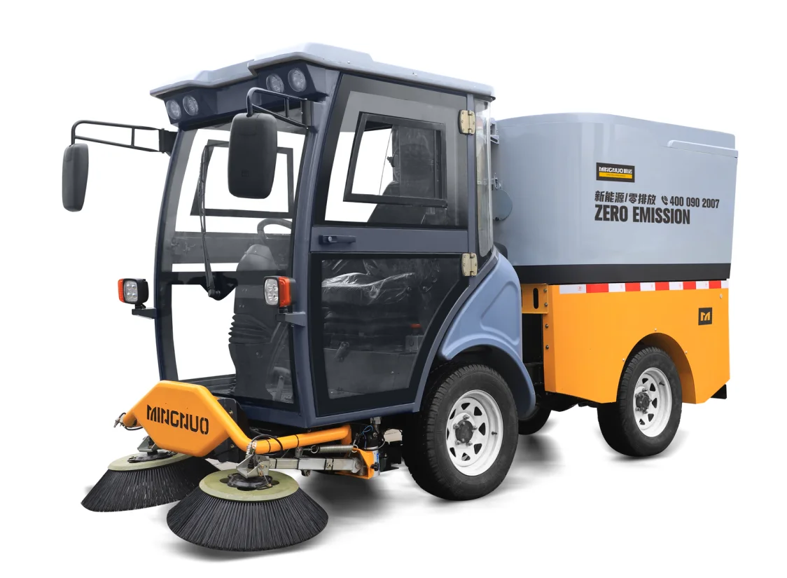 Electric vacuum road sweeper