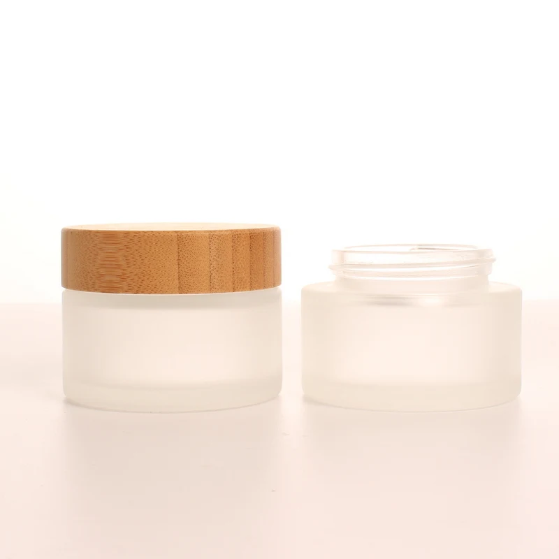 Роскошная пустая косметическая упаковка 50 мл по низкой цене, круглая упаковка для ухода за кожей, стеклянная банка для крема для лица в наличии
