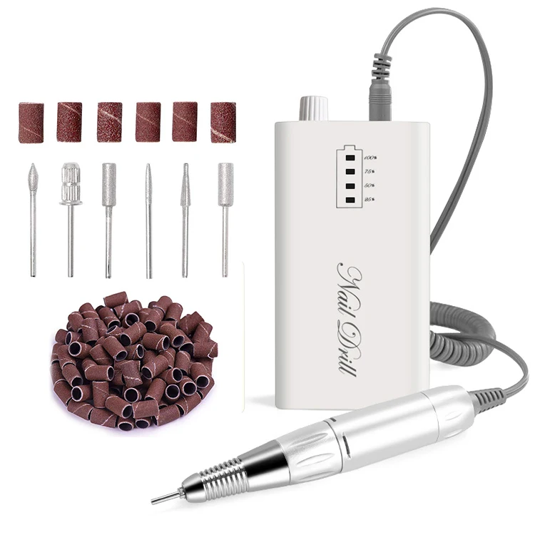 iBelieve Best Selling Nail Products Manicure Tool 30000 Battery Wireless Cordless Electric Rechargeable Pink Nail Drill Machine