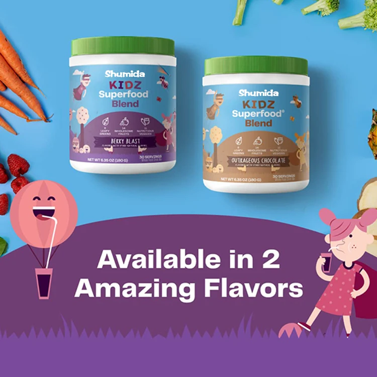 Private Label Super Food Blend Children Supplement Fruit Veggies Blend Supplement Appetite Booster Powder for Kids