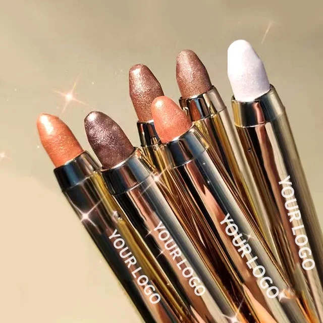 Wholesale Single Shimmer Make Up Eyeshadow Stick Private Label Pigment Lying Silkworm Pen Luxury Eye Shadow Stick
