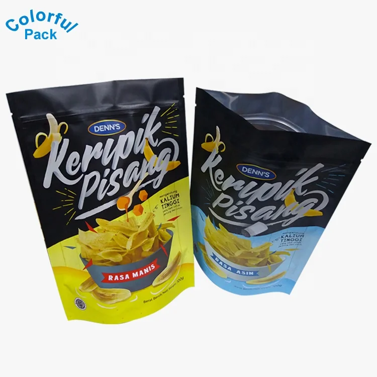 50g 100g 250g 500g 1kg custom moisture proof snack food plantain chips packaging bags