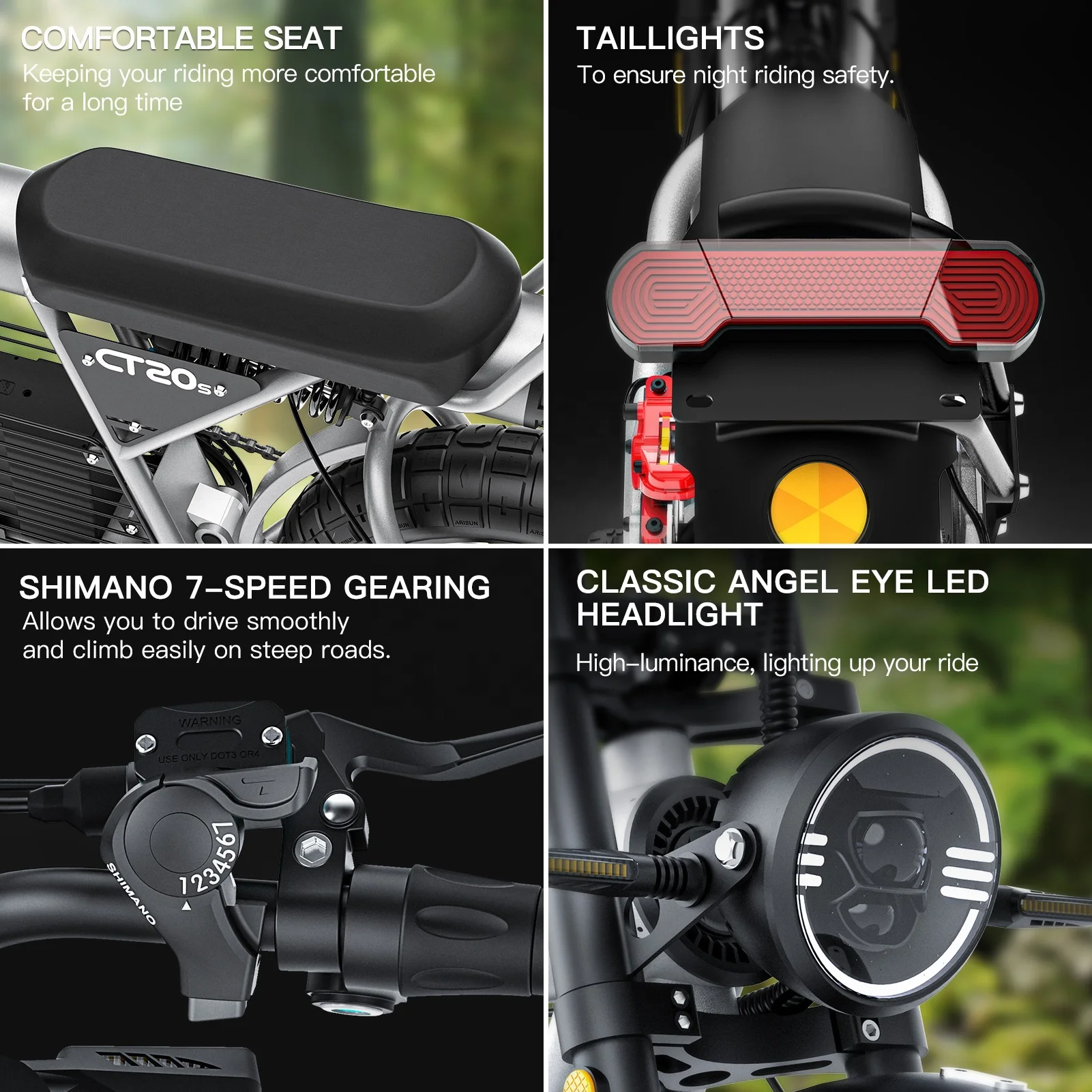 Factory Hot Sale COSWHEEL CT20S 48V 60V 2000w Ebike Electric Hybrid Bike Long Range Adult 100 mile 20*5.0 Fat Tire Electric Bike