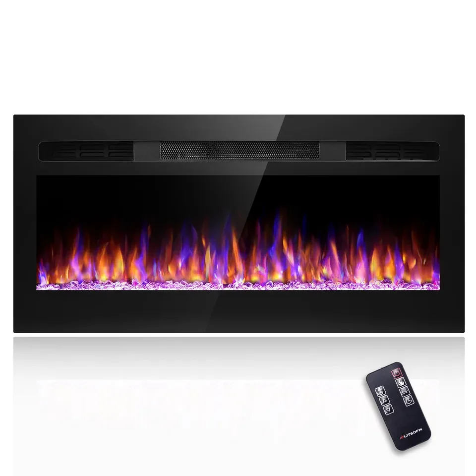 31 inch wall-mounted and recessed Led electric fireplace real flame effect with remote adjustable timer high quality factory