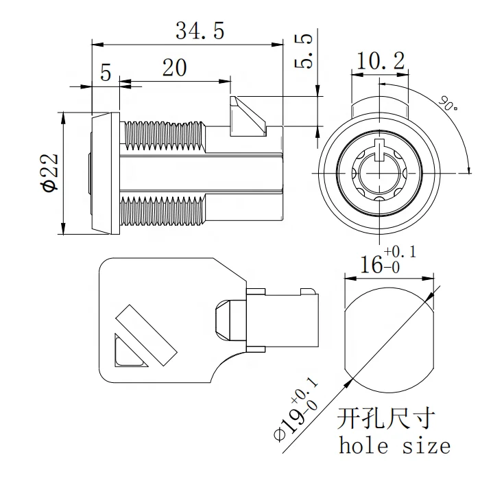 Safety manufacturer furniture tubular key cabinet  lock pick