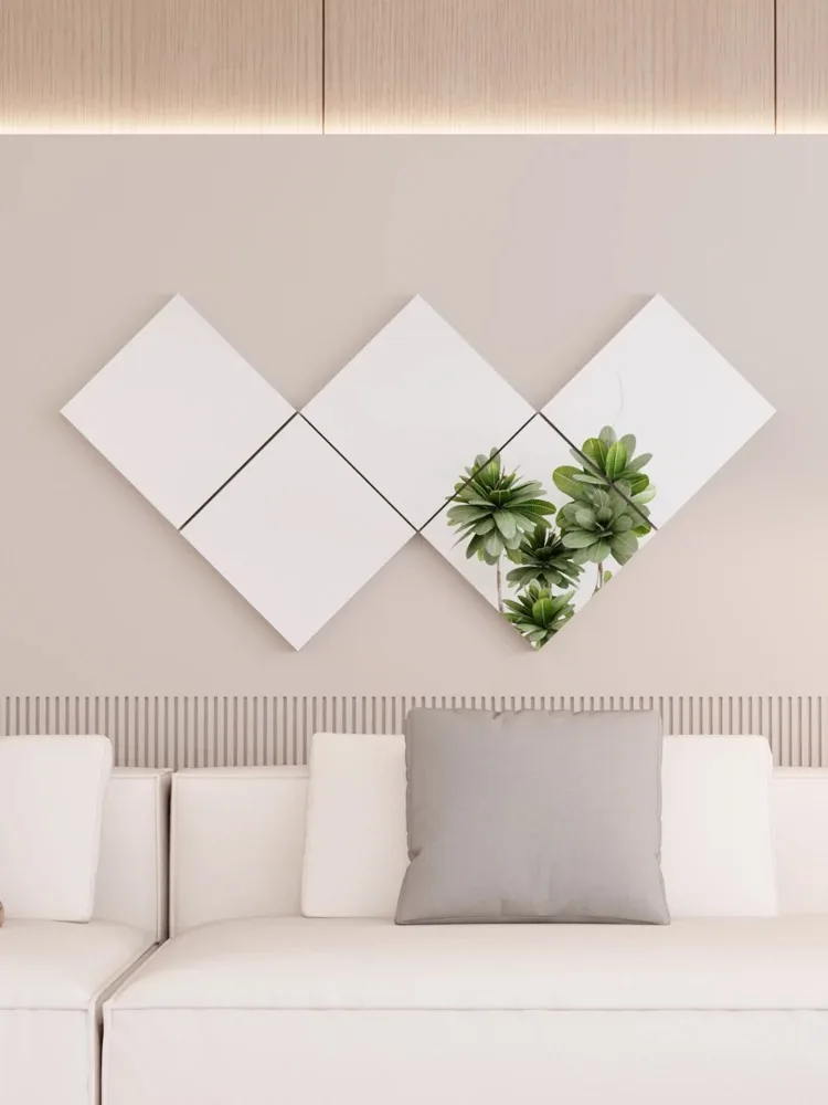 Hot Selling Ins Non Glass Wall Sticker Bathroom Dressing Mirror Stickers Plastic Paper Mirror Self Adhesive Custom Wall Mirror